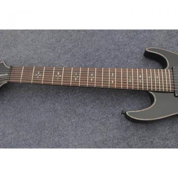 Custom Shop Black Schecter J l7 Black Electric Guitar Neck Through Body