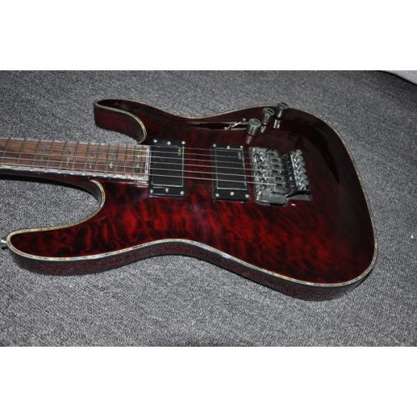 Custom Schecter Hell Raiser Diamond Red Wine Quilted Maple Top Electric Guitar