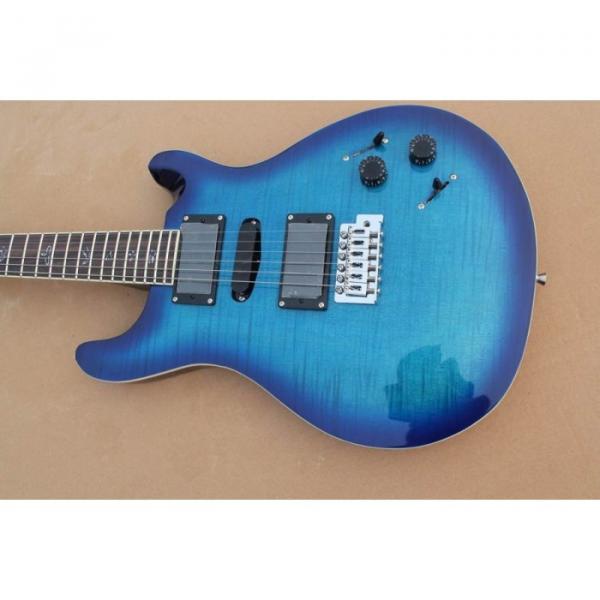 Custom PRS Santana Artic Blue Flame Maple Top Electric Guitar