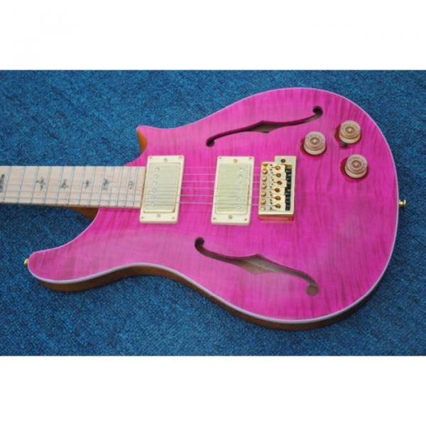 Custom Paul Reed Smith Pink Tiger Maple Top Fhole 6 String Electric Guitar