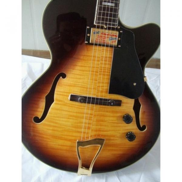 Custom L5 Jazz VS Hollow Body Electric Guitar Sunset Tiger Maple Top