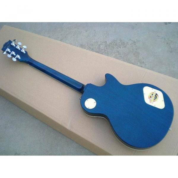 Custom Left Handed Blue Flame Maple Top Electric Guitar