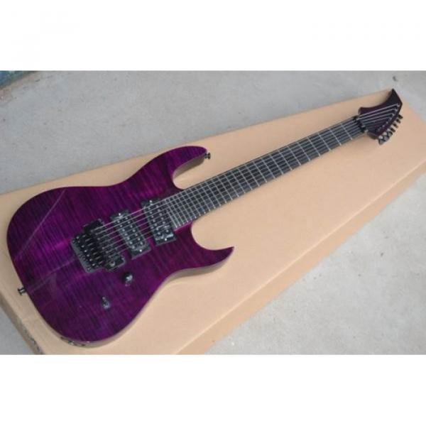 Custom 7 Strings Puerto Rico Flame Purple Electric Guitar