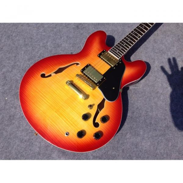 Custom 1960 ES 335 Cherry Sunburst Tiger Maple Jazz Electric guitar