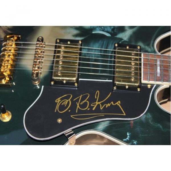 Custom  B B King Print Lucille Electric Jazz Black Guitar