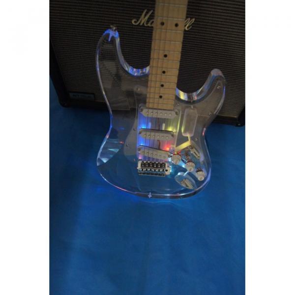 Crystal Multi Colored Plexiglass Led Acrylic Stratocaster Electric Guitar