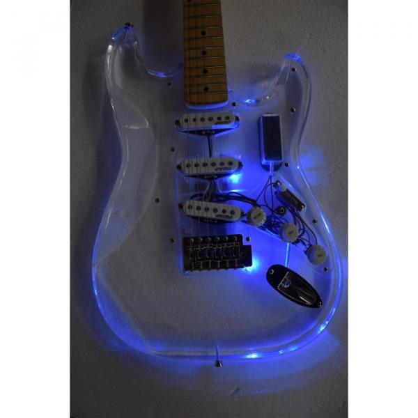 Crystal Multi Color Led Clear Acrylic Stratocaster Electric Guitar