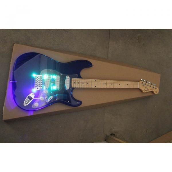 Crystal Blue Led Acrylic Stratocaster Electric Guitar