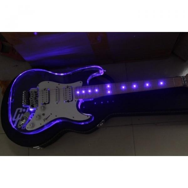 Crystal Blue Led Acrylic Stratocaster Electric Guitar
