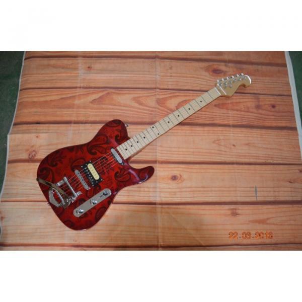 Custom Telecaster Bigsby Tremolo Paisley Red Electric Guitar