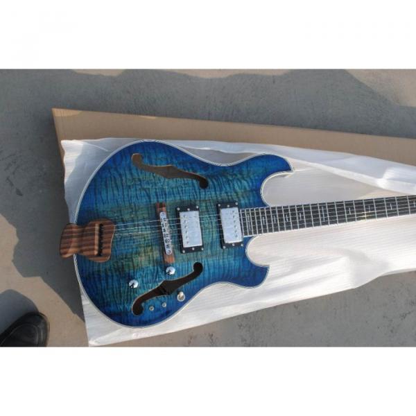 Custom Shop Whale Blue Tiger Maple Top Languedoc Electric Guitar with Bracing Inside