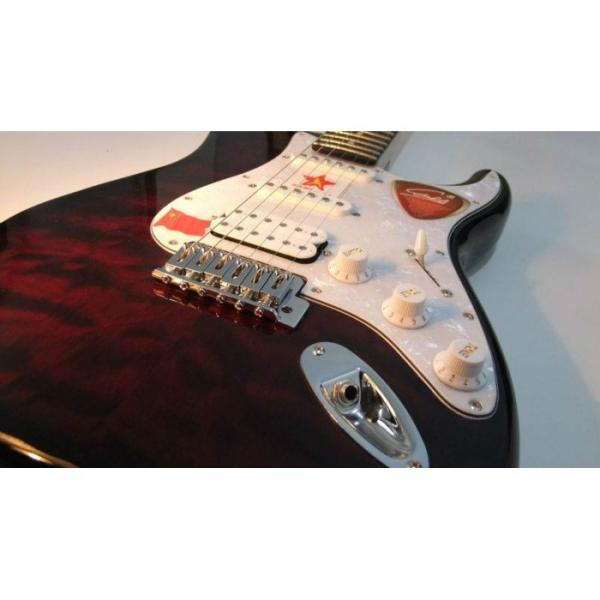 Custom Shop Stratocaster Red Wine Maple Top Japan Bridge Electric Guitar