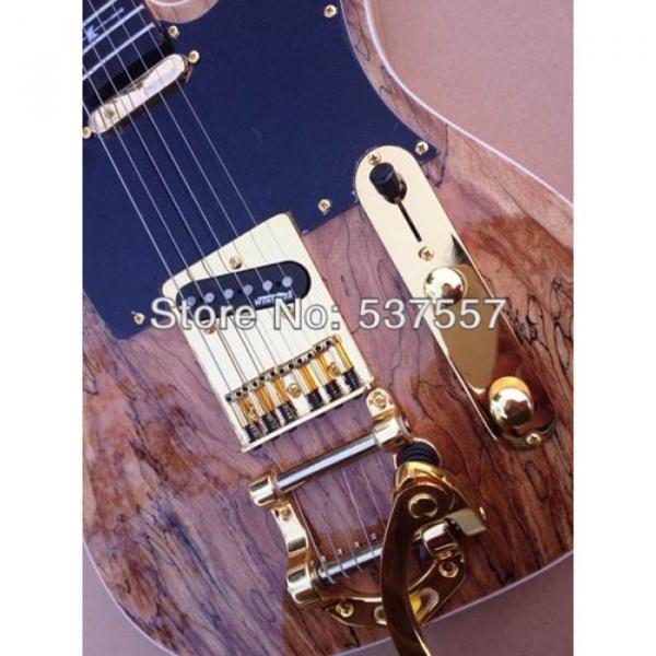 Custom Shop Telecaster Tremolo Natural Wood Gold Hardware Electric Guitar