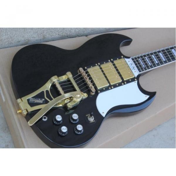 Custom Shop SG Black Electric Guitar Bigsby Tremolo