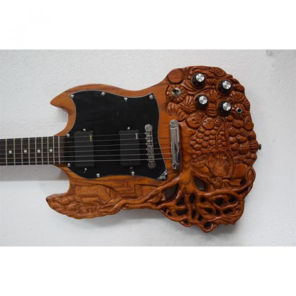 Custom Shop SG 6 String Skull Tree of Life Carved Natural Electric Guitar Carvings