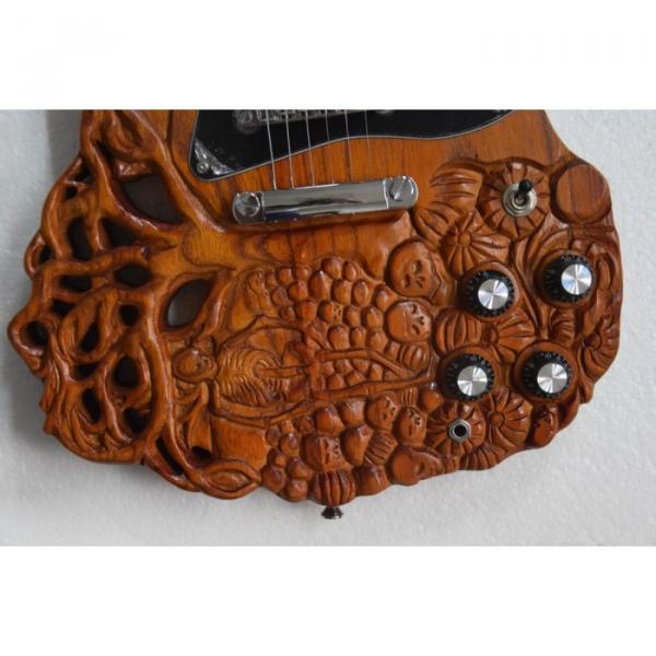 Custom Shop SG 6 String Skull Tree of Life Carved Natural Electric Guitar Carvings