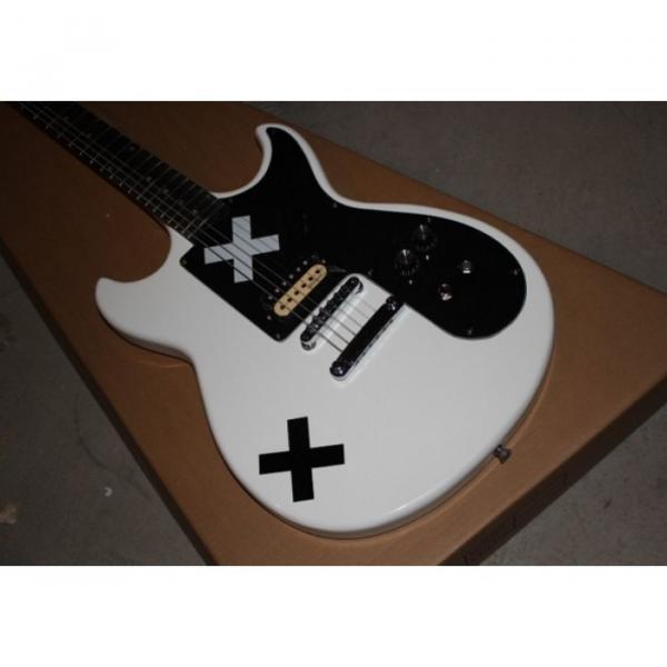 Custom Shop Double Cutaway White X Black White Electric Guitar