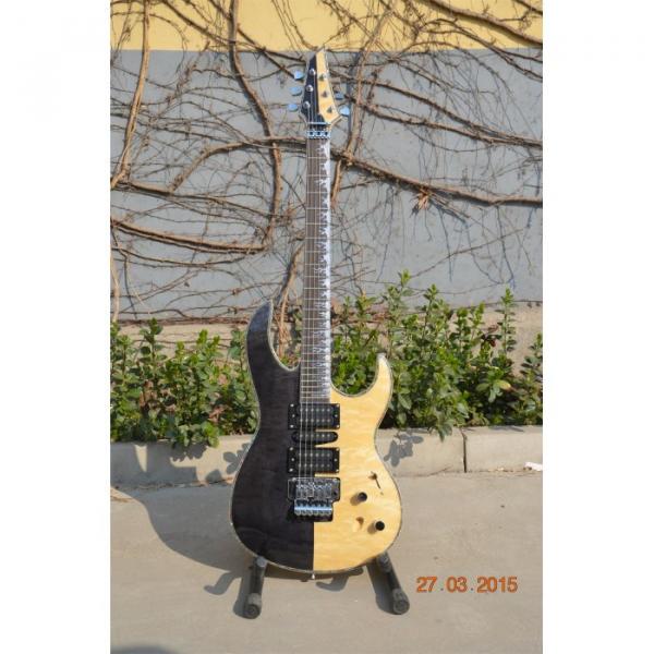 Custom Shop Half Black Half Natural Wood 6 String Electric Guitar