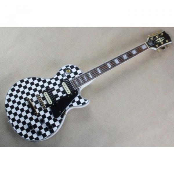 Custom Shop Checkerboard White Black Grid Standard Electric Guitar