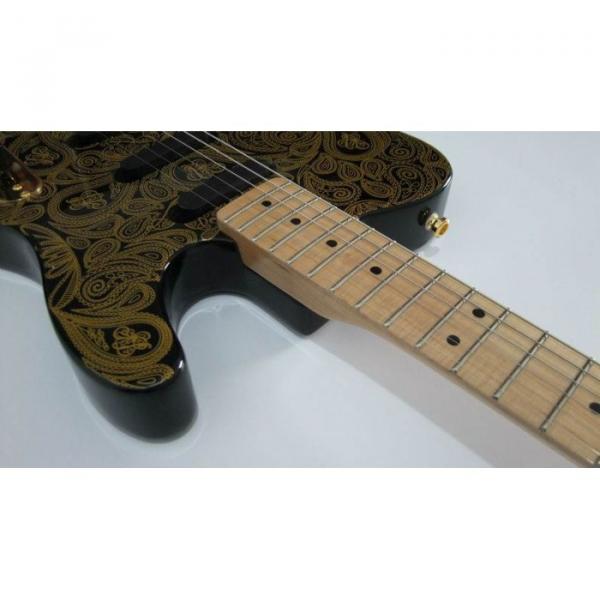 Custom Shop Black Gold Paisley Design Telecaster Electric Guitar James Burton