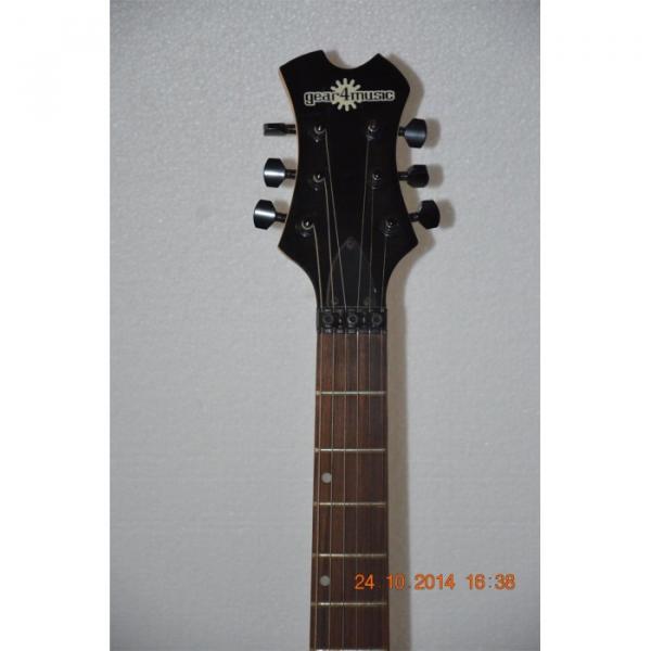 Custom Shop Black Machine Skull Emo 6 String Gear 4 Music Vintage Carved Electric Guitar