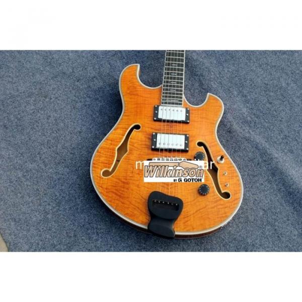 Custom Shop Amber Honey Languedoc Electric Guitar With Bracing Inside