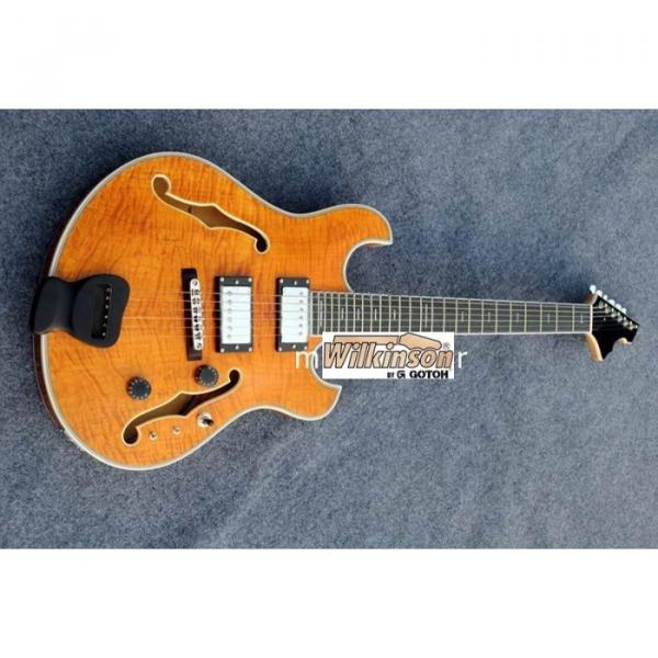 Custom Shop Amber Honey Languedoc Electric Guitar With Bracing Inside