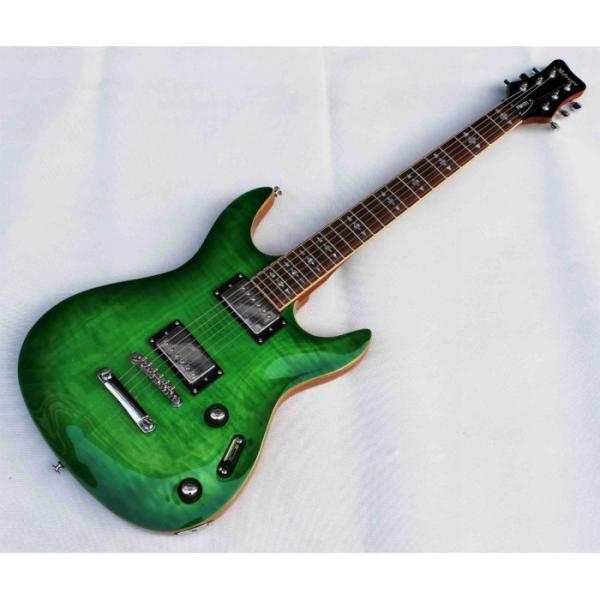 Custom Shop 6 String Tiger Maple Green Top Framus Electric Guitar