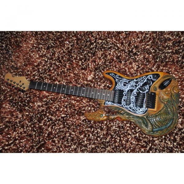 Custom Shop 6 String Dragon Carving Electric Guitar Stratocaster