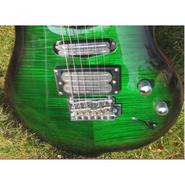 Custom Shop 6 String Green Tiger Maple Top Electric Guitar