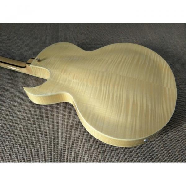 Custom Built Natural Tiger Maple Top LP 6 String Electric Guitar Semi Hollow