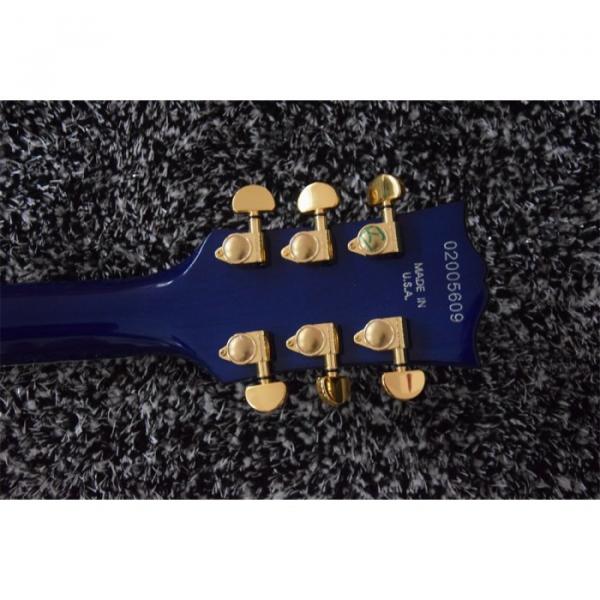 Custom Built Blue Tiger Maple Top LP 6 String Electric Guitar Semi Hollow