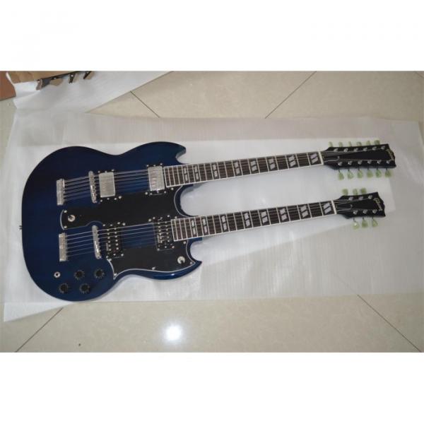 Custom Shop Jimmy Page Design SG Blue EDS 1275 Double Neck Guitar Wilkinson