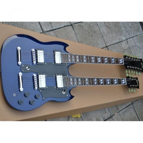 Custom Shop Don Felder EDS 1275 SG Double Neck Transparent Midnight Blue Electric Guitar