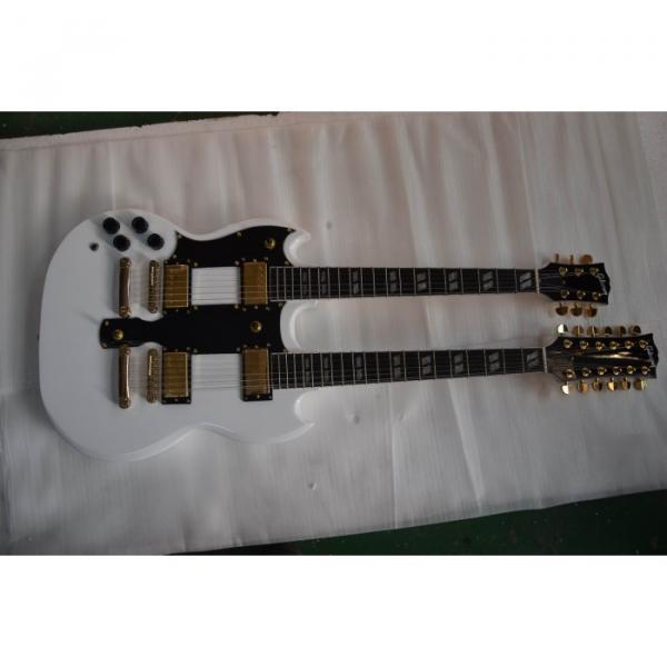 Custom Left Handed Don Felder EDS 1275 SG Double Neck Arctic White Gold Hardware Guitar