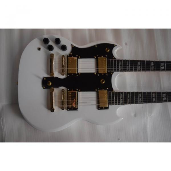 Custom Left Handed Don Felder EDS 1275 SG Double Neck Arctic White Gold Hardware Guitar