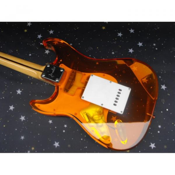 Plexiglas Lucite Fender Acrylic Orange Stratocaster Guitar