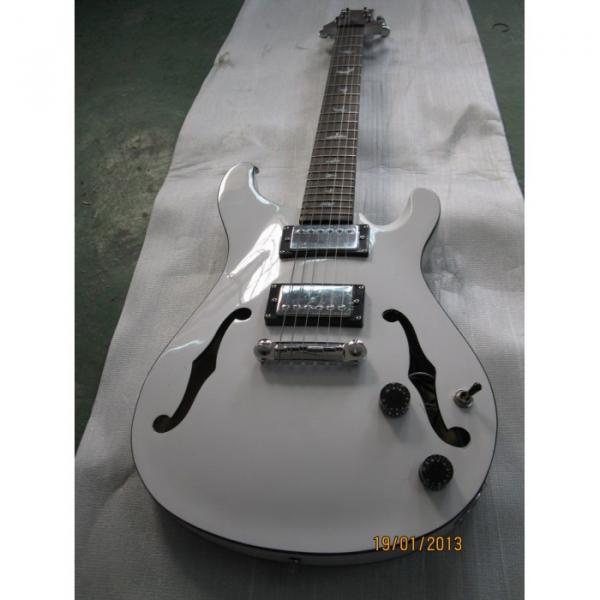 Custom Paul Reed Smith White Hollow Body Guitar