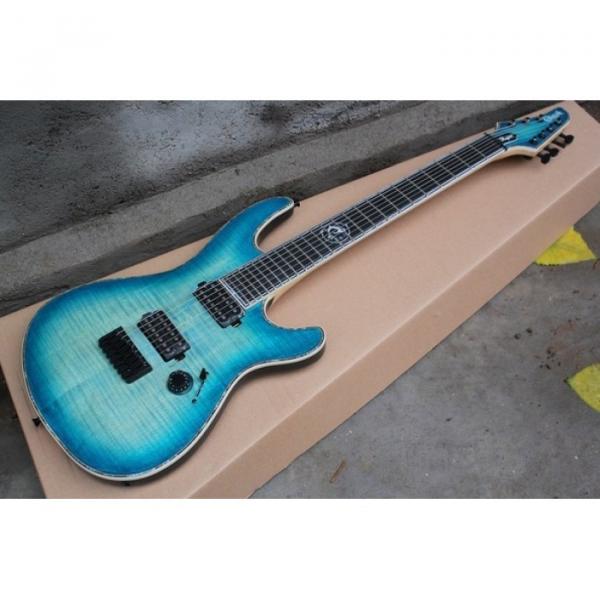 Custom Built Regius 7 String Transparent Blue Mayones Guitar