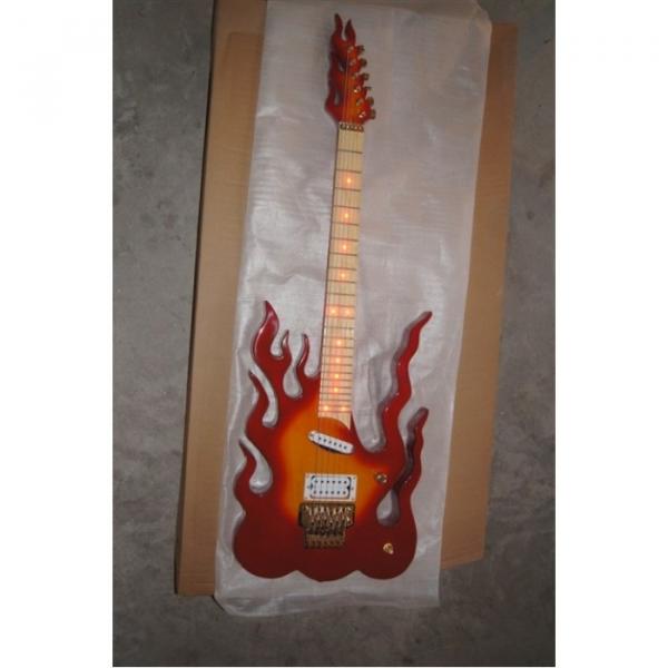 Custom  Shop Fire Flame Electric Guitar Carvings Floyd Rose Tremolo