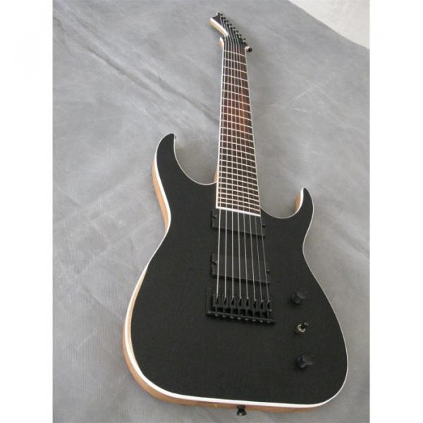 Custom Shop Black Machine 8 String Natural Wood Black Electric Guitar