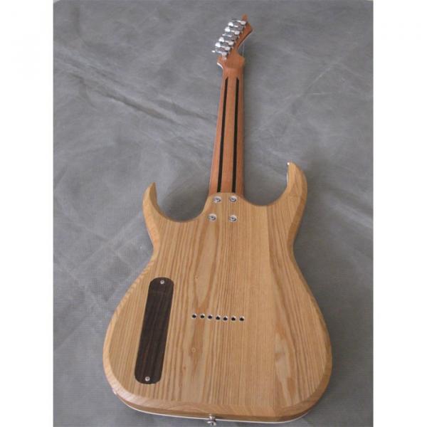 Custom Shop 7 String Natural Birds Eye Electric Guitar  Black Machine