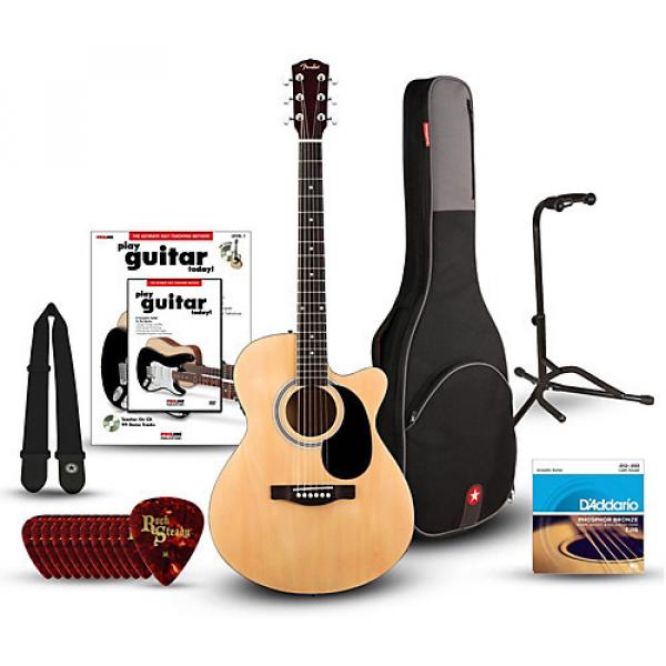 Fender FA135CE Concert Acoustic-Electric Guitar Bundle Natural
