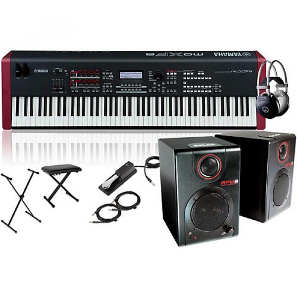 Yamaha MOXF8 88-Key Weighted Synth with RPM3 Monitors, Stand, Headphones, Bench and Sustain Pedal
