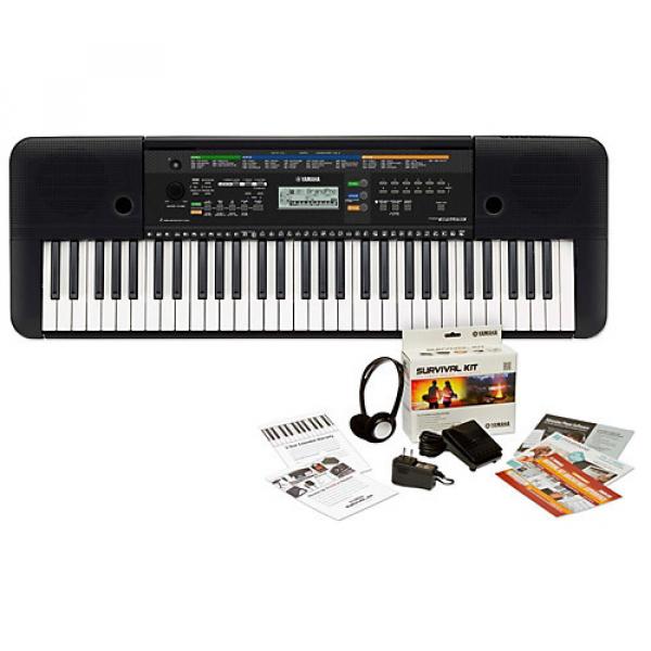 Yamaha PSRE253 61-Key Portable Keyboard Keyboard with Survival Kit