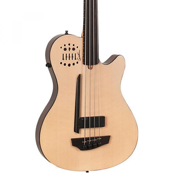 Godin A4 Ultra Natural Fretless SA Acoustic-Electric Bass Guitar Natural Ebony Fretboard