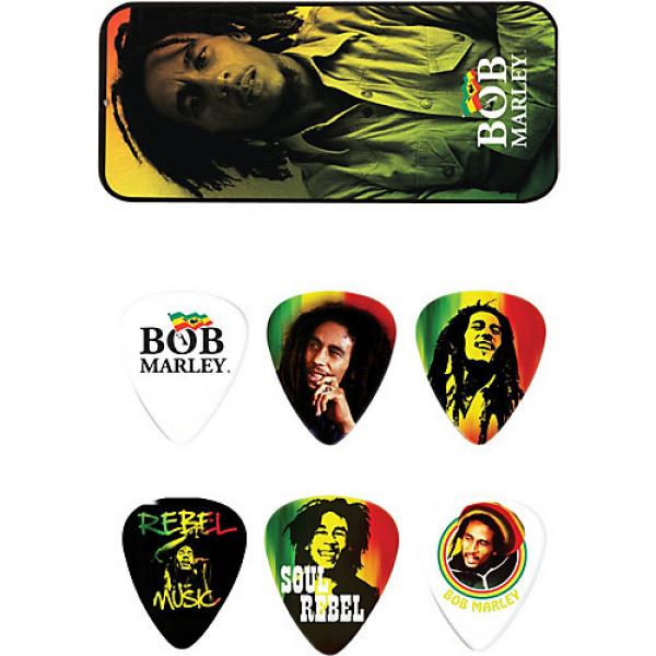 Dunlop Bob Marley Rasta Man Pick Tin with 6 Heavy Picks