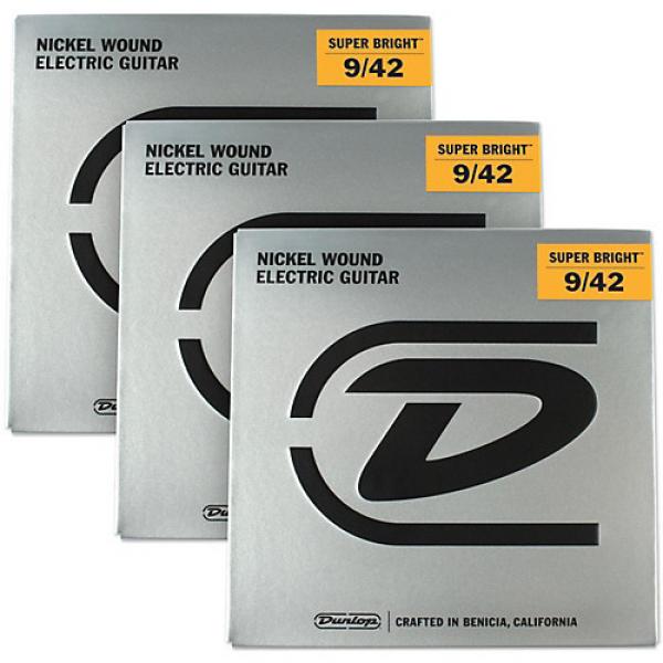 Dunlop Super Bright Light Nickel Wound Electric Guitar Strings (9-42) 3-Pack