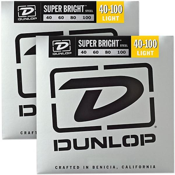 Dunlop Super Bright Steel Light 4-String Bass Guitar Strings (40-100) 2-Pack