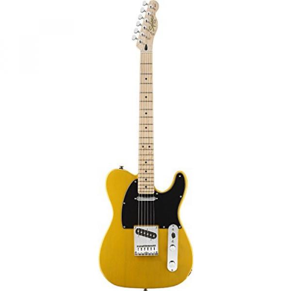 Squier by Fender Affinity Tele Beginner Electric Guitar Pack with Fender FM 15G Amplifier, Clip-On Tuner, Cable, Strap, Picks, and gig bag - Butterscotch Blonde